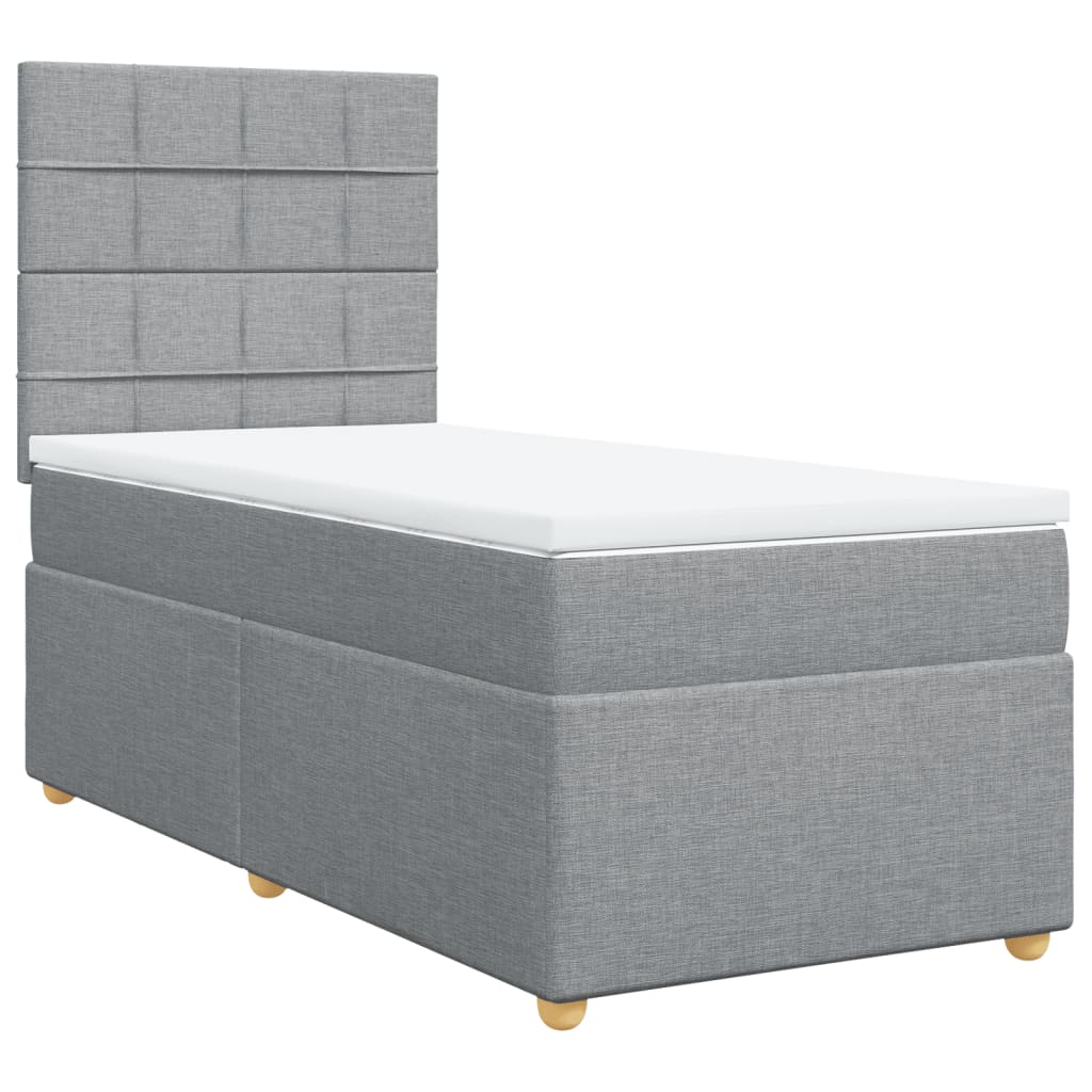 Giroletto a Molle con Materasso Grigio Chiaro 90x200 cm Tessuto | homemem39