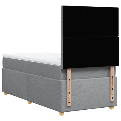 Giroletto a Molle con Materasso Grigio Chiaro 90x200 cm Tessuto | homemem39