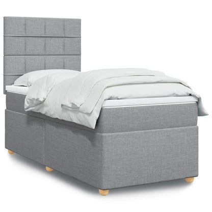 Giroletto a Molle con Materasso Grigio Chiaro 90x200 cm Tessuto | homemem39