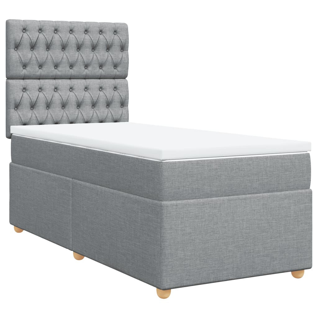 Giroletto a Molle con Materasso Grigio Chiaro 90x200 cm Tessuto | homemem39