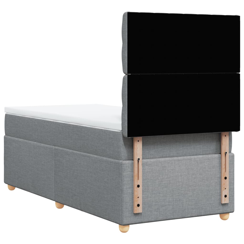 Giroletto a Molle con Materasso Grigio Chiaro 90x200 cm Tessuto | homemem39