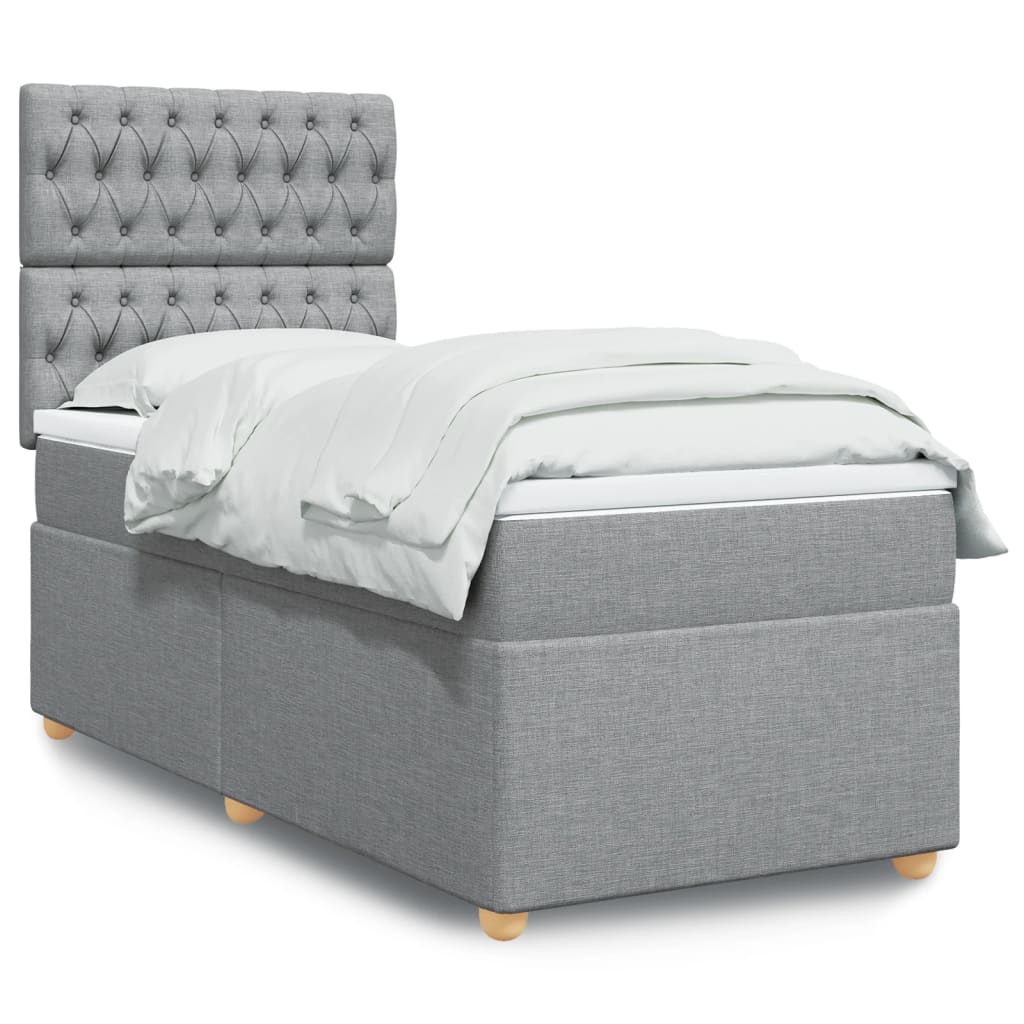 Giroletto a Molle con Materasso Grigio Chiaro 90x200 cm Tessuto | homemem39