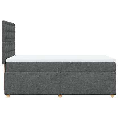 Giroletto a Molle con Materasso Grigio Scuro 90x200 cm Tessuto