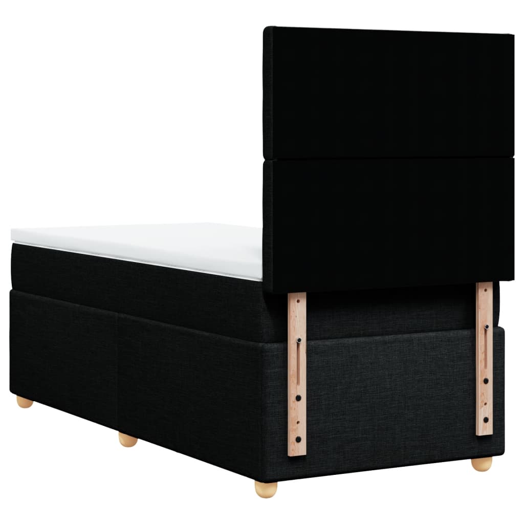 Giroletto a Molle con Materasso Nero 90x200 cm in Tessuto