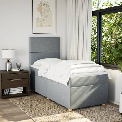 Giroletto a Molle con Materasso Grigio Chiaro100x200 cm Tessuto - homemem39