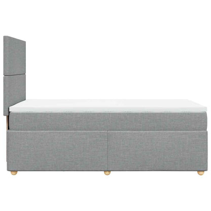 Giroletto a Molle con Materasso Grigio Chiaro100x200 cm Tessuto - homemem39