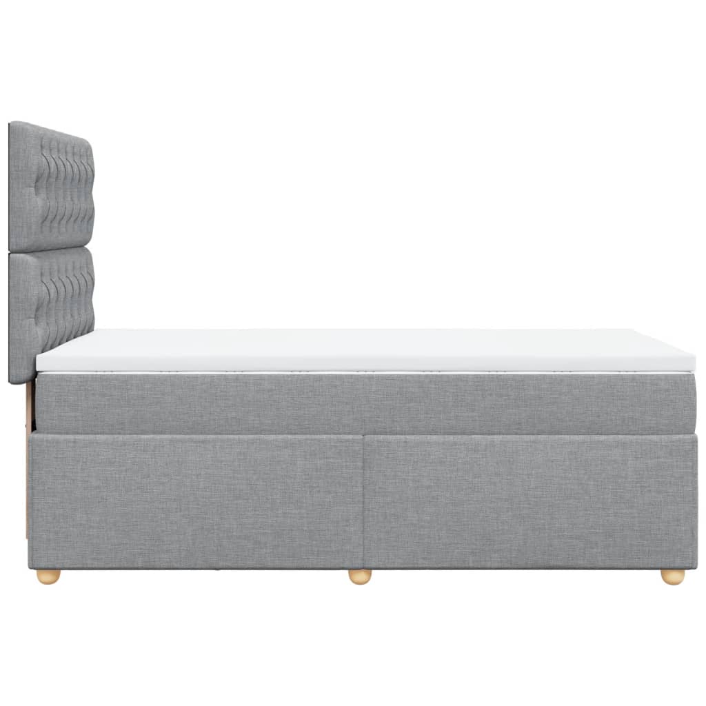 Giroletto a Molle con Materasso Grigio Chiaro100x200 cm Tessuto