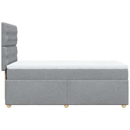 Giroletto a Molle con Materasso Grigio Chiaro100x200 cm Tessuto