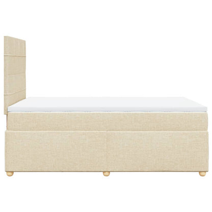 Giroletto a Molle con Materasso Crema 120x190 cm in Tessuto