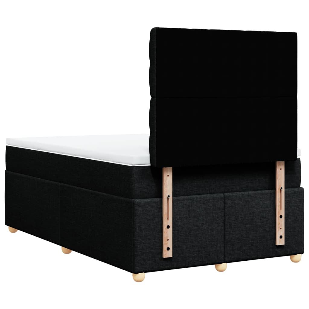 Giroletto a Molle con Materasso Nero 120x190 cm in Tessuto | homemem39