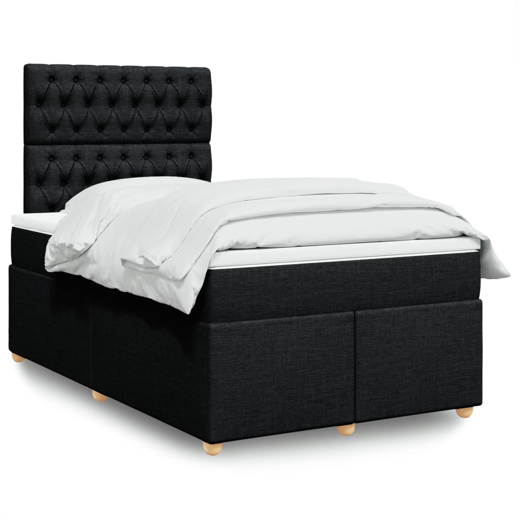 Giroletto a Molle con Materasso Nero 120x190 cm in Tessuto | homemem39