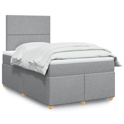 Giroletto a Molle con Materasso Grigio Chiaro 120x200cm Tessuto