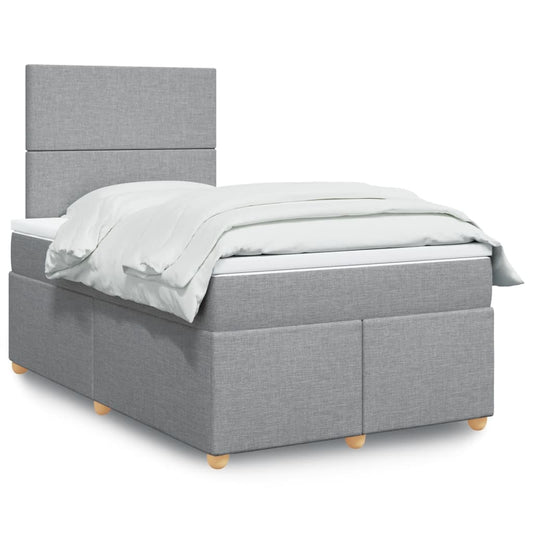 Giroletto a Molle con Materasso Grigio Chiaro 120x200cm Tessuto