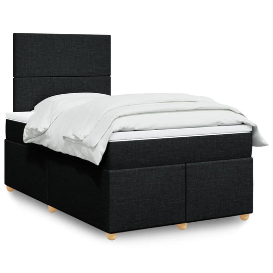 Giroletto a Molle con Materasso Nero 120x200 cm in Tessuto