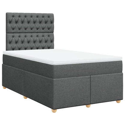 Giroletto a Molle con Materasso Grigio Scuro 120x200 cm Tessuto