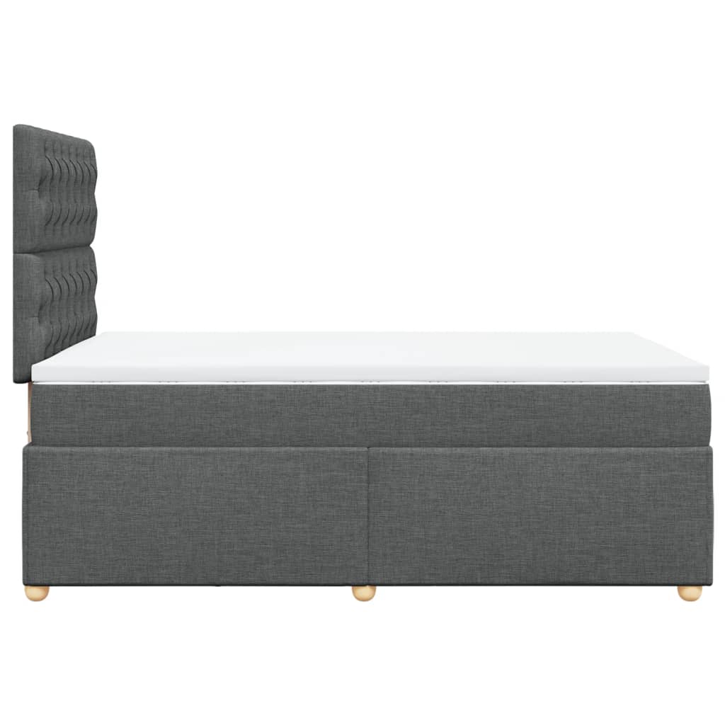 Giroletto a Molle con Materasso Grigio Scuro 120x200 cm Tessuto