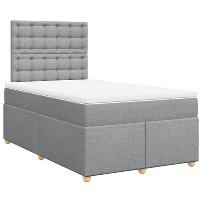 Giroletto a Molle con Materasso Grigio Chiaro 120x200cm Tessuto