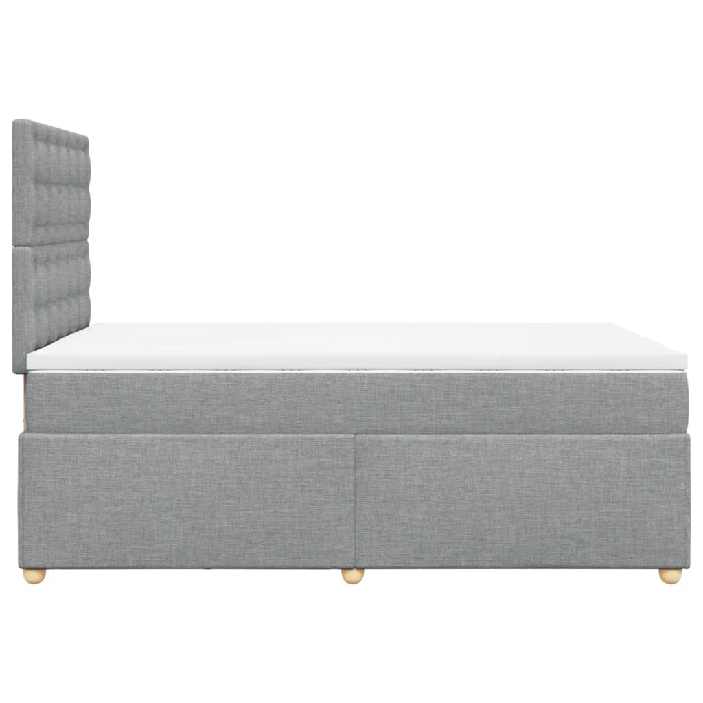 Giroletto a Molle con Materasso Grigio Chiaro 120x200cm Tessuto