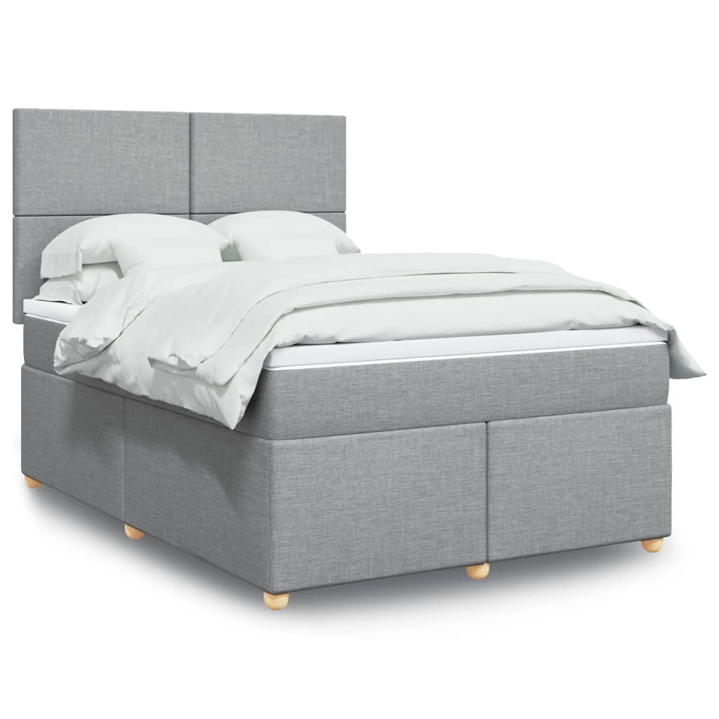 Giroletto a Molle con Materasso Grigio Chiaro 140x190cm Tessuto | homemem39