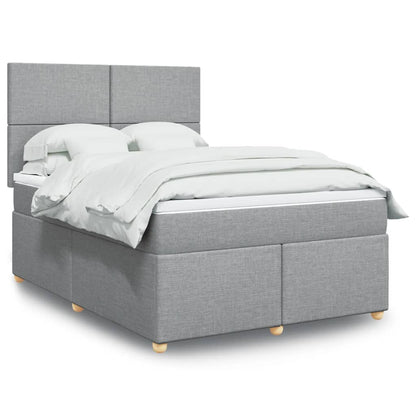 Giroletto a Molle con Materasso Grigio Chiaro 140x190cm Tessuto | homemem39