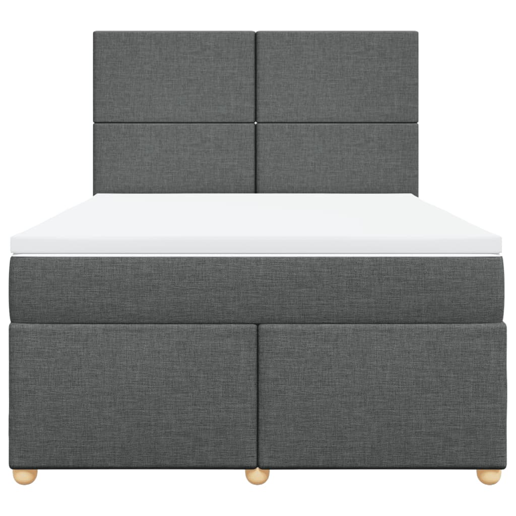 Giroletto a Molle con Materasso Grigio Scuro 140x190 cm Tessuto
