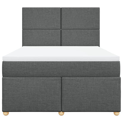 Giroletto a Molle con Materasso Grigio Scuro 140x190 cm Tessuto