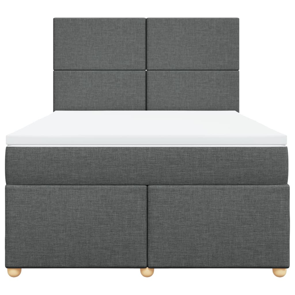 Giroletto a Molle con Materasso Grigio Scuro 140x190 cm Tessuto