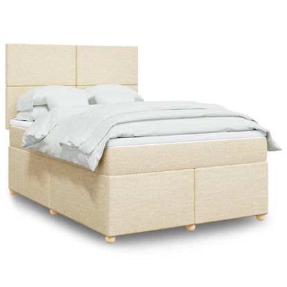 Giroletto a Molle con Materasso Crema 140x19 cm in Tessuto | homemem39