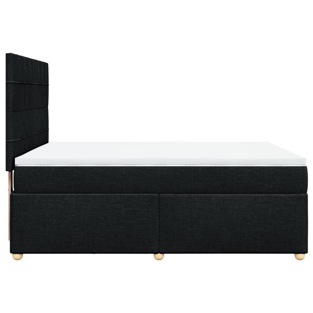Giroletto a Molle con Materasso Nero 140x190 cm in Tessuto