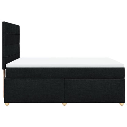Giroletto a Molle con Materasso Nero 140x190 cm in Tessuto