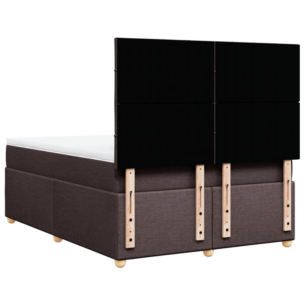 Giroletto a Molle con Materasso Marrone Scuro 140x190cm Tessuto | homemem39