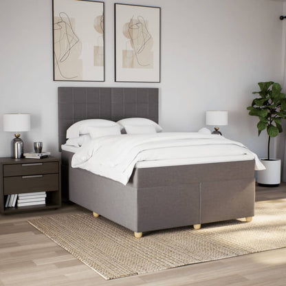 Giroletto a Molle con Materasso Tortora 140x190 cm in Tessuto