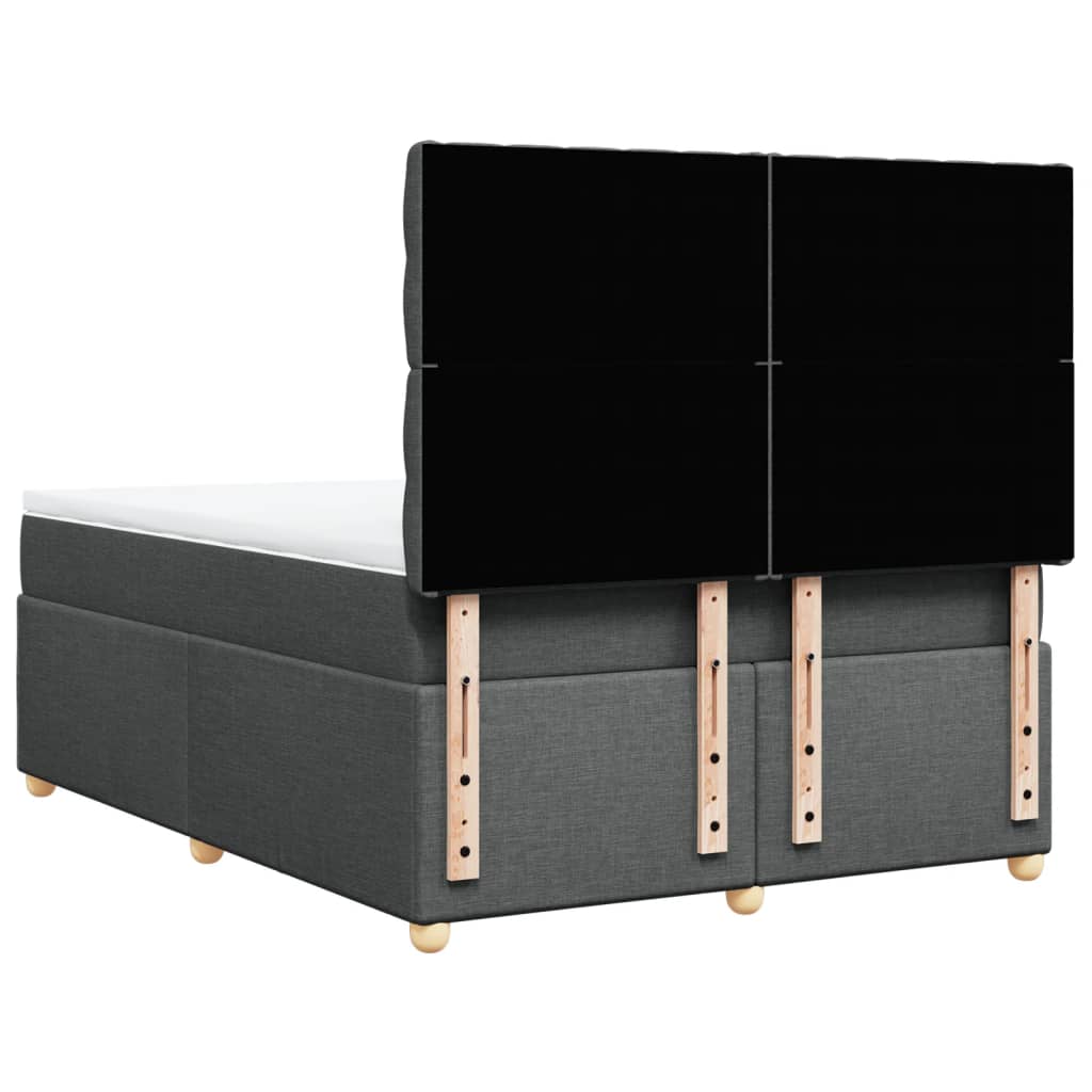 Giroletto a Molle con Materasso Grigio Scuro 140x190 cm Tessuto