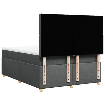 Giroletto a Molle con Materasso Grigio Scuro 140x190 cm Tessuto