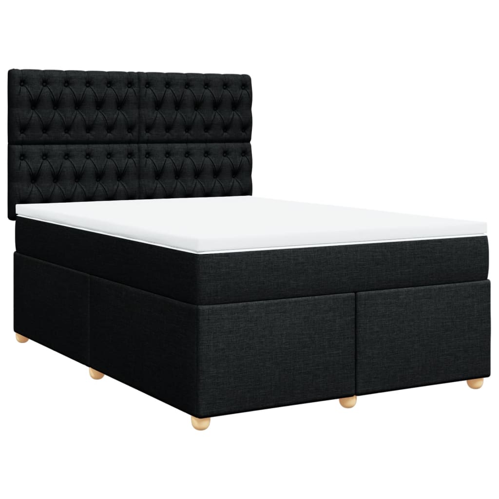Giroletto a Molle con Materasso Nero 140x190 cm in Tessuto | homemem39