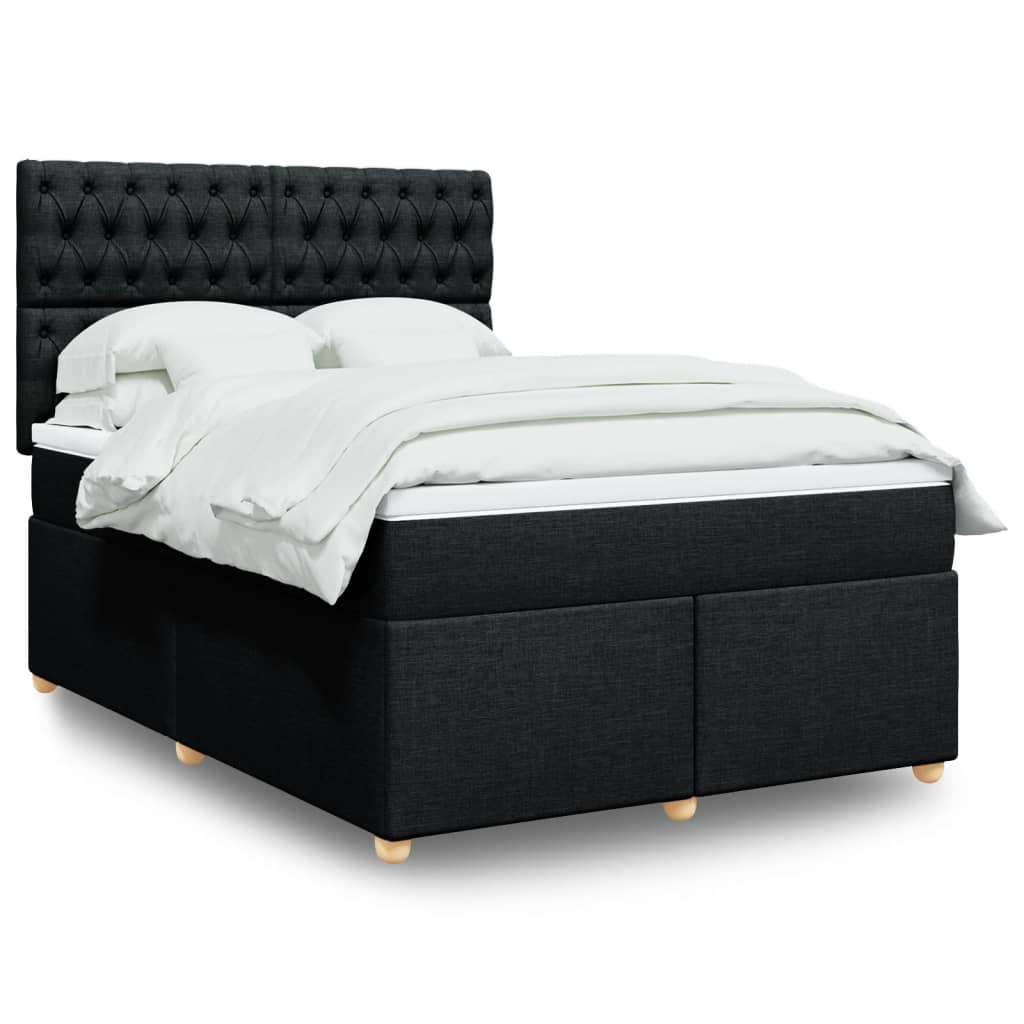 Giroletto a Molle con Materasso Nero 140x190 cm in Tessuto | homemem39