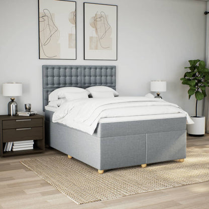 Giroletto a Molle con Materasso Grigio Chiaro 140x190cm Tessuto | homemem39
