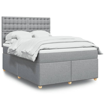 Giroletto a Molle con Materasso Grigio Chiaro 140x190cm Tessuto | homemem39