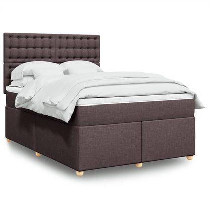 Giroletto a Molle con Materasso Marrone Scuro 140x190cm Tessuto | homemem39