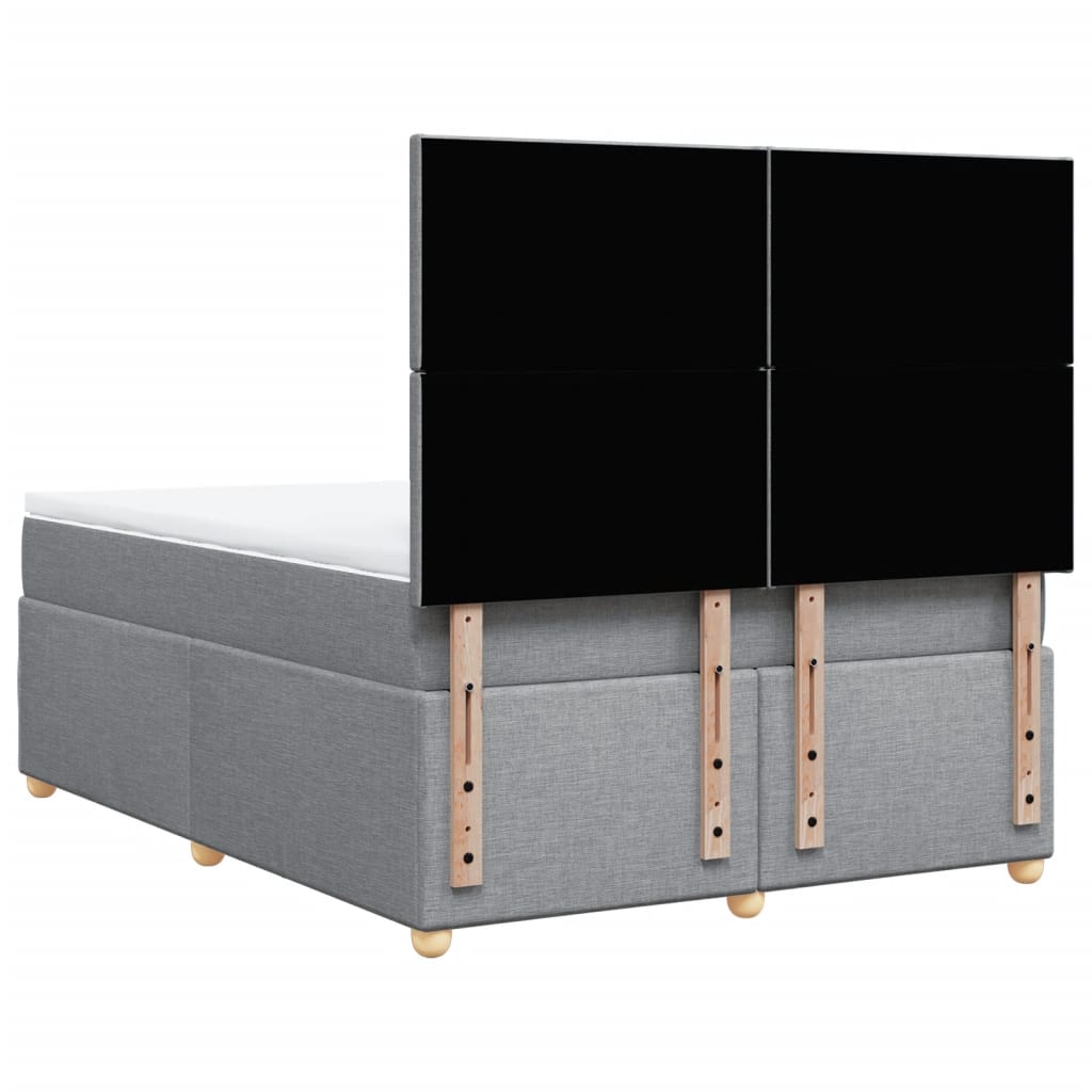 Giroletto a Molle con Materasso Grigio Chiaro 140x200cm Tessuto - homemem39