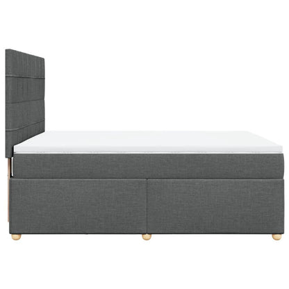 Giroletto a Molle con Materasso Grigio Scuro 140x200cm Tessuto