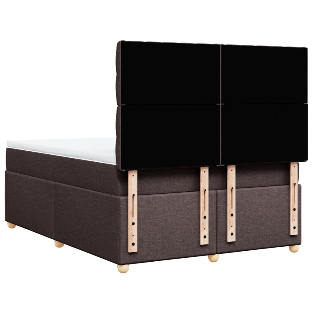 Giroletto a Molle con Materasso Marrone Scuro 140x200cm Tessuto | homemem39