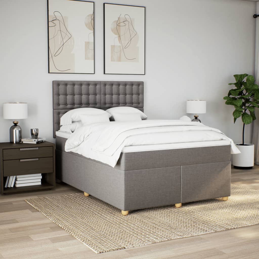Giroletto a Molle con Materasso Tortora 140x200 cm in Tessuto | homemem39