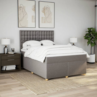 Giroletto a Molle con Materasso Tortora 140x200 cm in Tessuto | homemem39