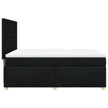 Giroletto a Molle con Materasso Nero 160x200 cm in Tessuto