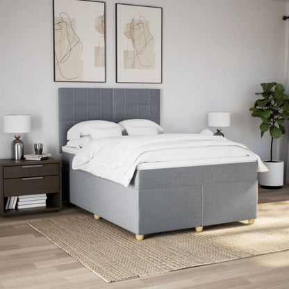 Giroletto a Molle con Materasso Grigio Chiaro160x200 cm Tessuto