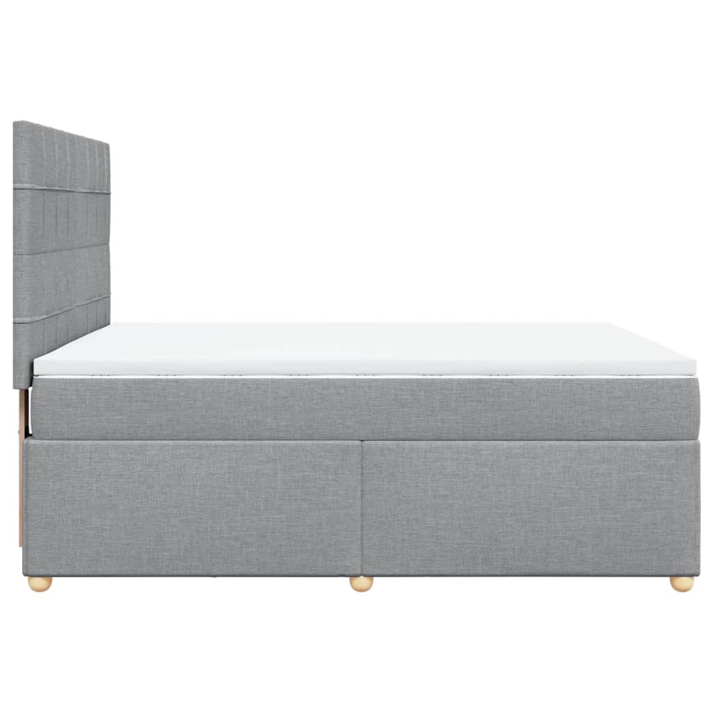 Giroletto a Molle con Materasso Grigio Chiaro160x200 cm Tessuto