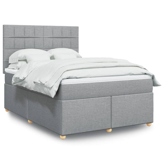Giroletto a Molle con Materasso Grigio Chiaro160x200 cm Tessuto