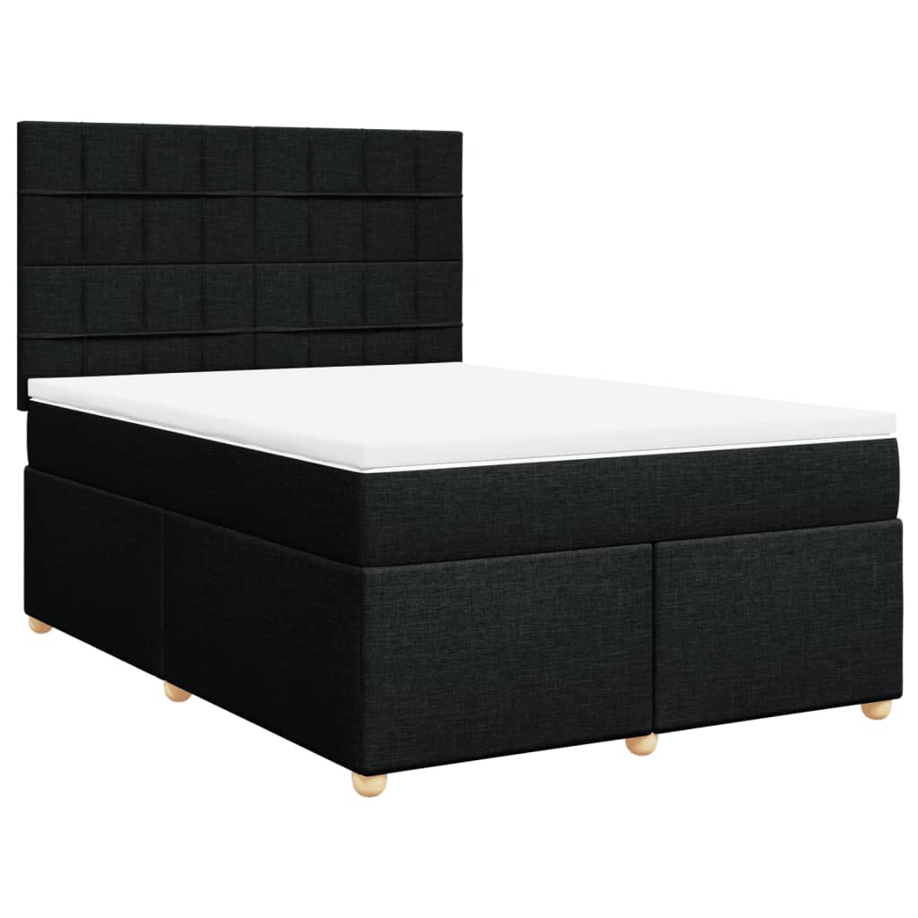 Giroletto a Molle con Materasso Nero 160x200 cm in Tessuto | homemem39