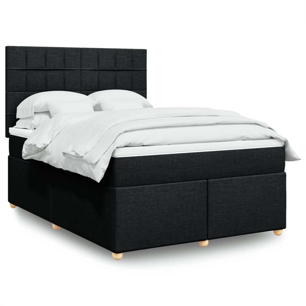 Giroletto a Molle con Materasso Nero 160x200 cm in Tessuto | homemem39